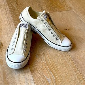Converse Chuck Taylor All Star Slip On, size mens 10 / womens 12, natural canvas